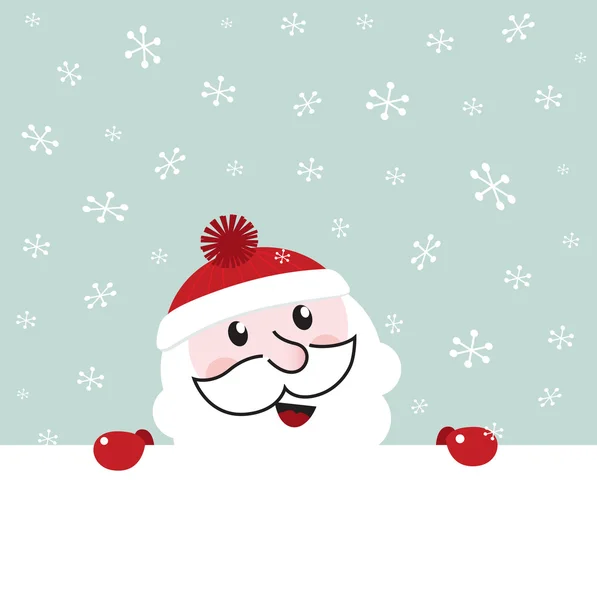 Santa πανό με χιονίζει ουρανός του χειμώνα φόντο - διάνυσμα — Διανυσματικό Αρχείο