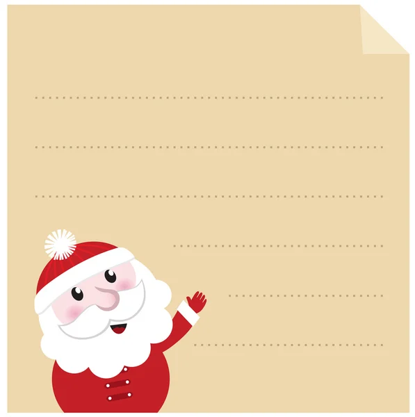 Lettera a Babbo Natale - vecchia pergamena di carta con carattere — Vettoriale Stock
