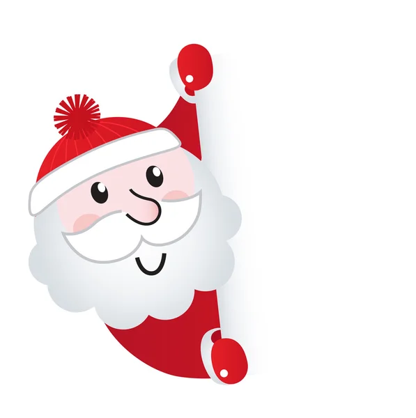 Papai Noel segurando sinal de bandeira em branco, isolado em branco — Vetor de Stock
