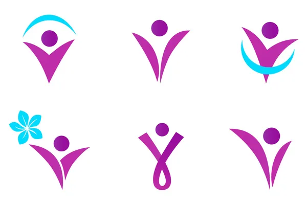 Abstract passen vrouw pictogram geïsoleerd op wit - roze — Stockvector