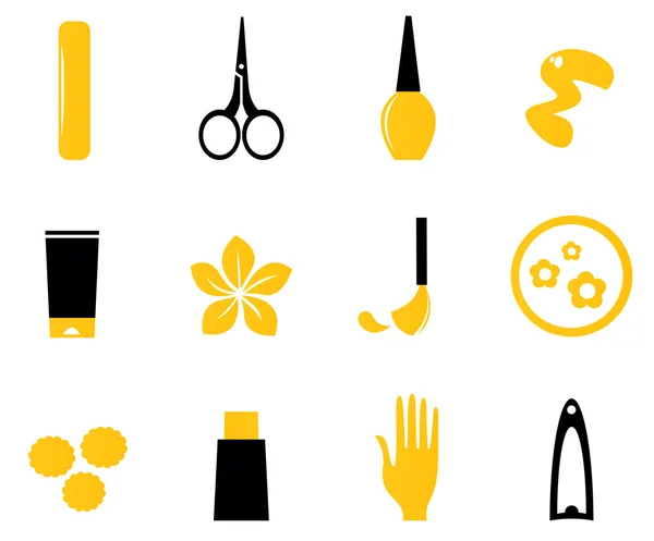 Manucure, cosmétiques et icônes de beauté — Image vectorielle