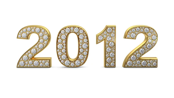 Oro 2012 con diamanti — Foto Stock