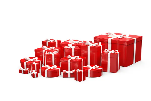 Piros ajándékdobozok — Stock Fotó