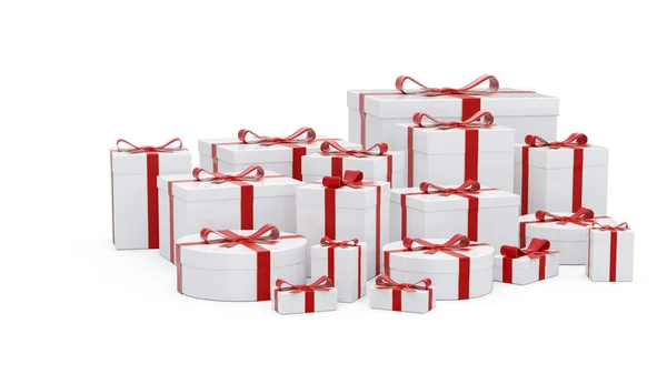 Білий подарункові коробки — стокове фото