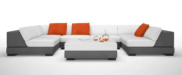 Part of the modern living-room on white background — Stock Photo, Image