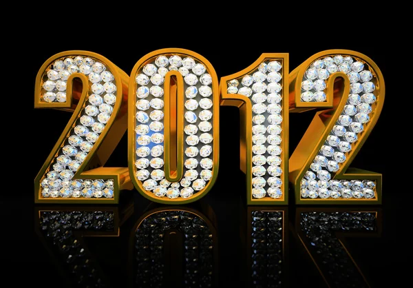 Современный 2012 год изолирован на черном фоне — стоковое фото
