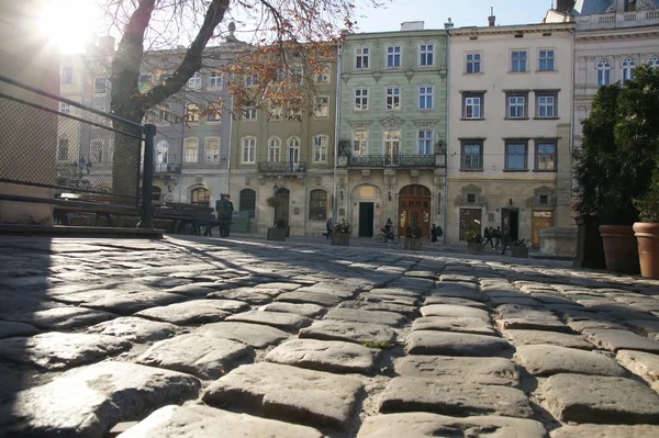A Praça Rynok em Lviv — Fotografia de Stock