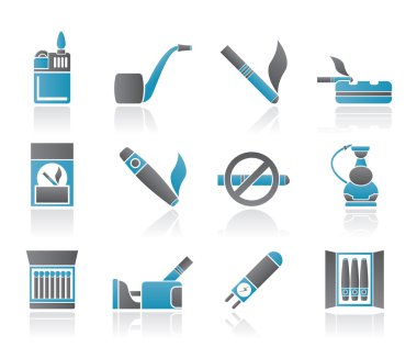 Smoking and cigarette icons clipart