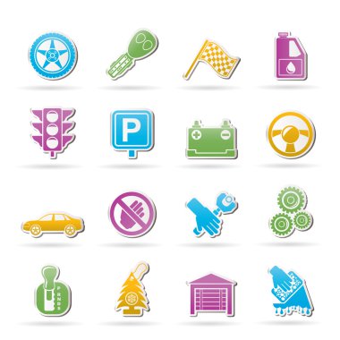 Car and transportation icons clipart