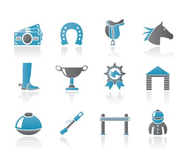 Horse Racing and gambling Icons clipart