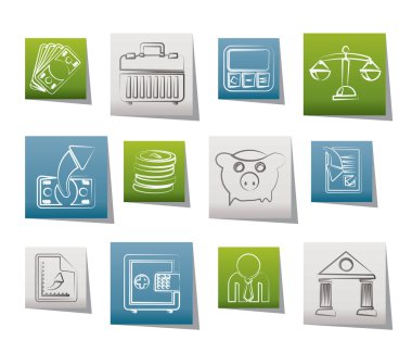 Bank, business and finance icons clipart