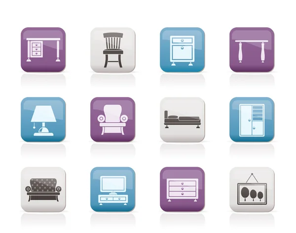 Home Equipment and Furniture icons — Stok Vektör