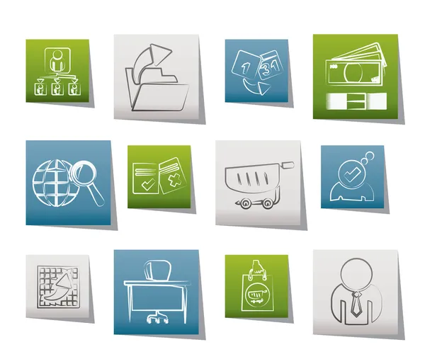 Business, Management and office icons — Stock Vector