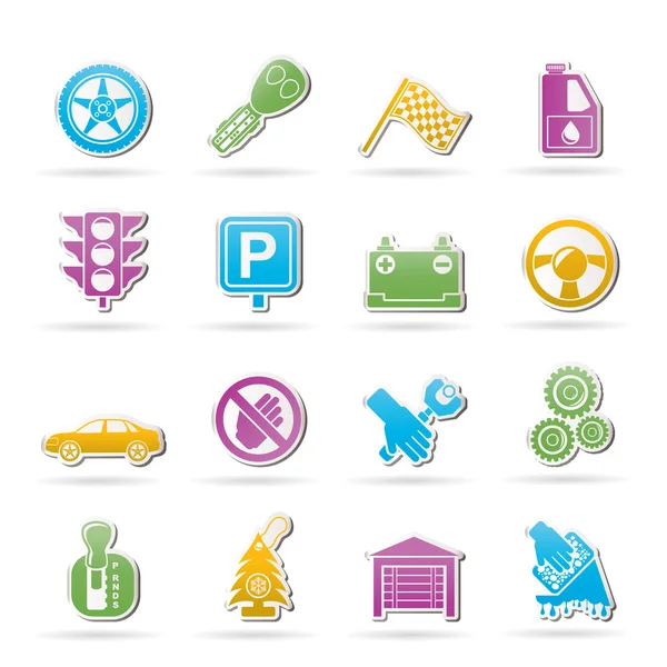 Ikony samochodem oraz środkami transportu — Wektor stockowy