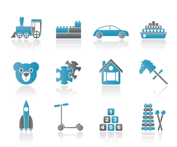 Différents types d'icônes de jouets — Image vectorielle