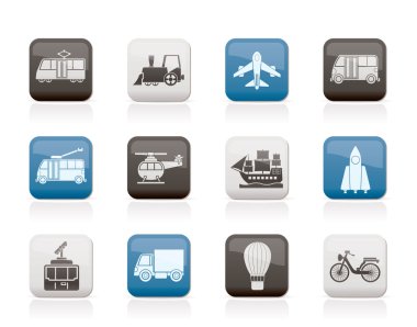 Travel and transportation icons clipart