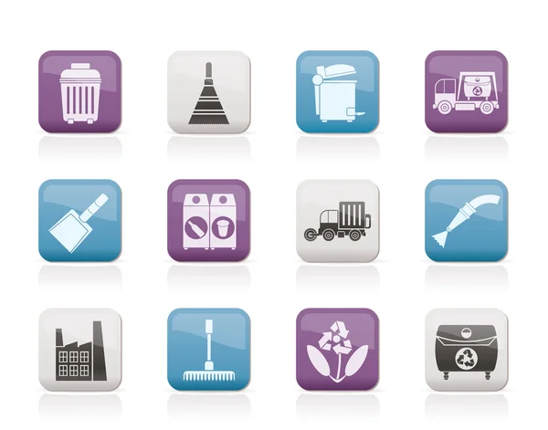 Nettoyage Industrie et environnement Icônes — Image vectorielle