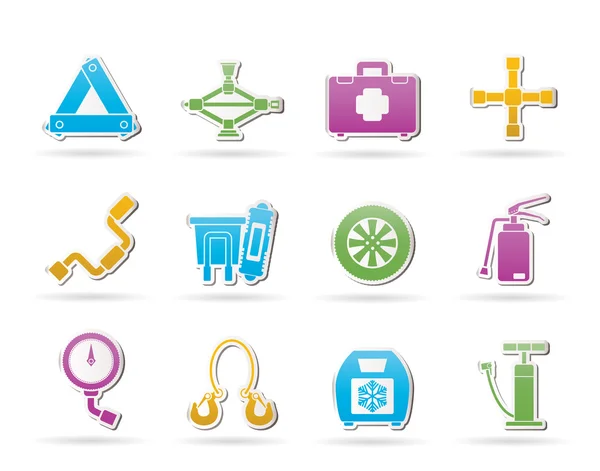 Symbole für Auto und Transportausrüstung — Stockvektor