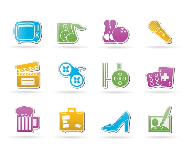 Leisure activity and objects icons — Stock Vector