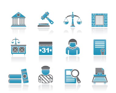 Justice and Judicial System icons clipart