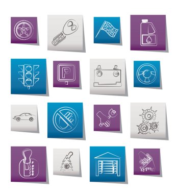 Car and transportation icons clipart