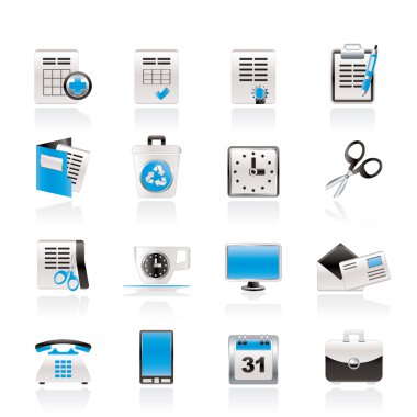 Business and office tools icons clipart