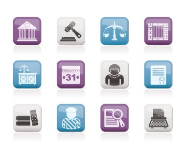 Justice and Judicial System icons clipart