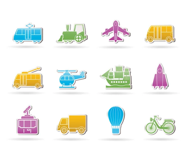 Pictogrammen van reizen en vervoer — Stockvector