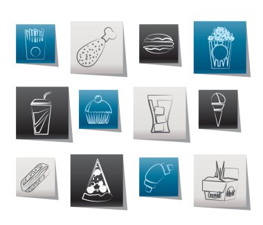 Fast food ve içki simgeler