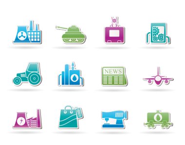 Business and industry icons clipart