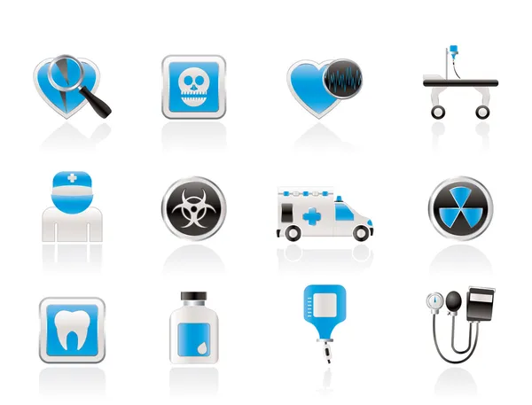 Symbole für Medizin und Krankenhausausrüstung — Stockvektor