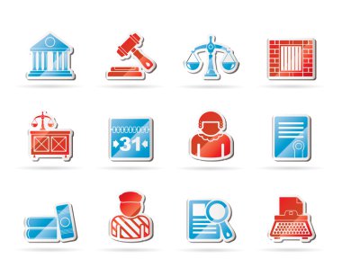 Justice and Judicial System icons clipart