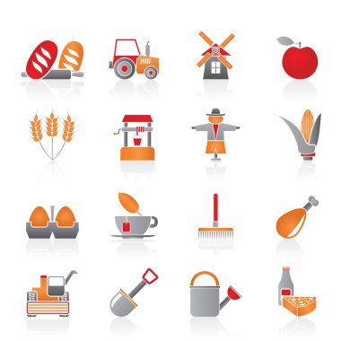 Agriculture and farming icons clipart