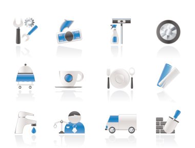 Services and business icons clipart