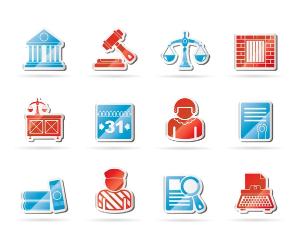 Justice and Judicial System icons — Stock Vector