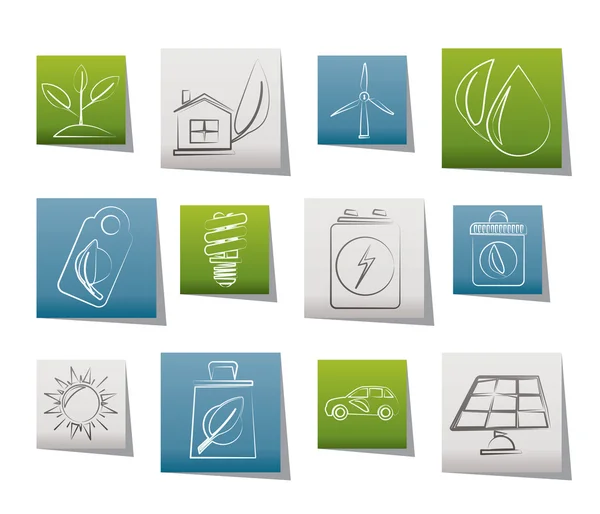Green and Environment Icons — Stock Vector