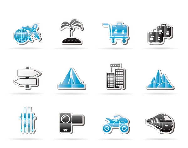 Holiday travel and transportation icons — Stock Vector