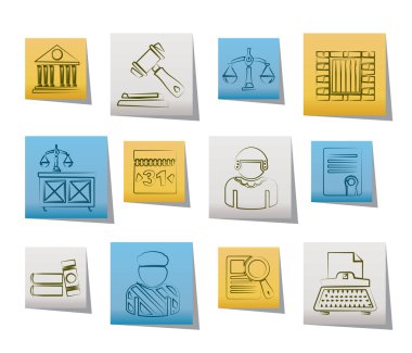 Justice and Judicial System icons clipart