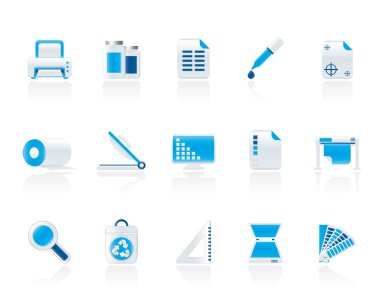 Commercial print icons clipart
