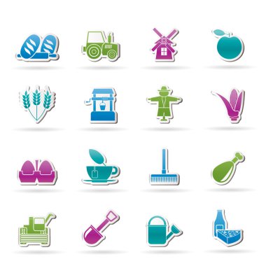 Agriculture and farming icons clipart