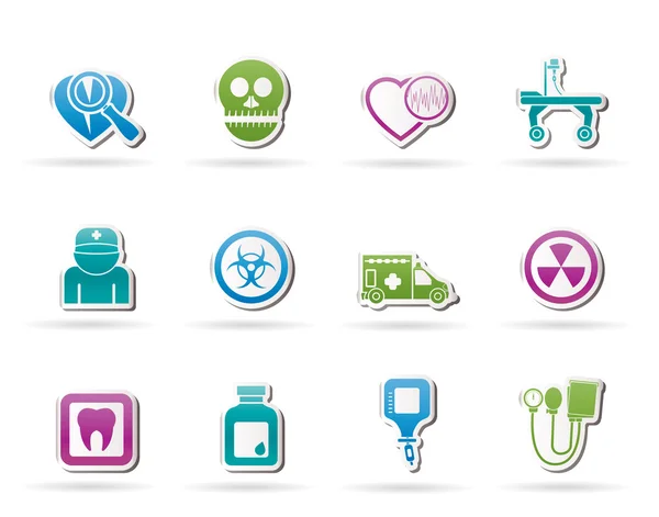 Medicin och sjukhuset utrustning ikoner — Stock vektor