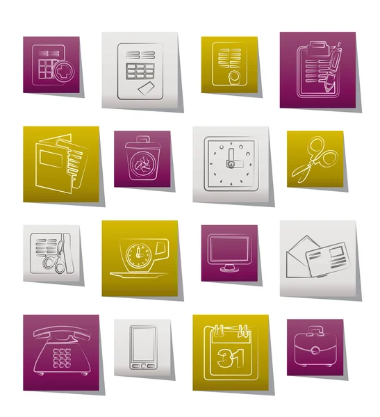 Iconos de herramientas empresariales y de oficina — Vector de stock