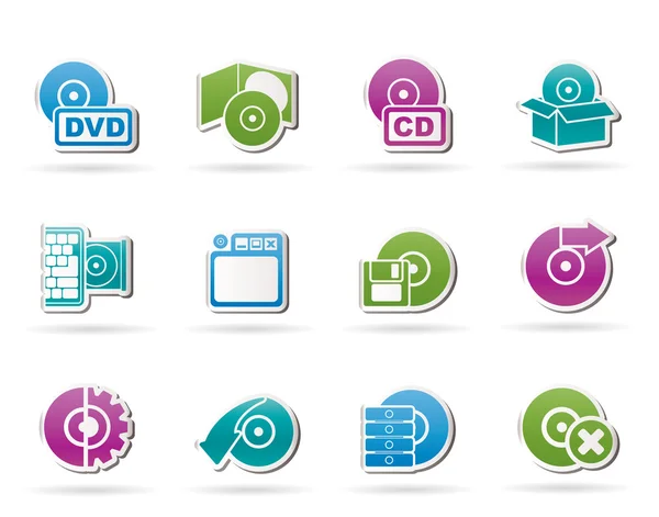 Médias informatiques et icônes de disque — Image vectorielle