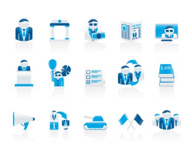 Politics, election and political party icons clipart