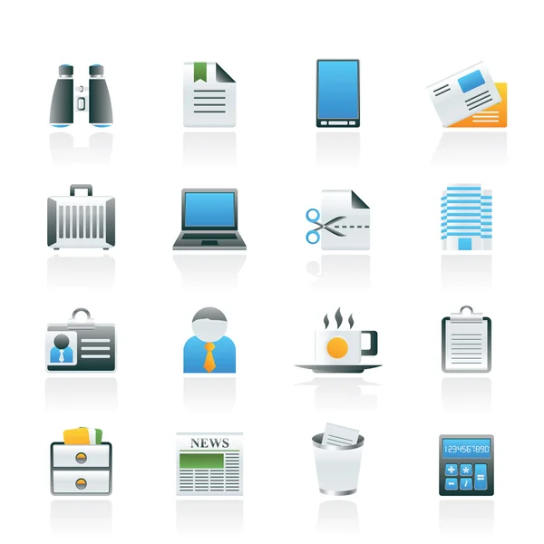 Business and office elements icons — Stock Vector