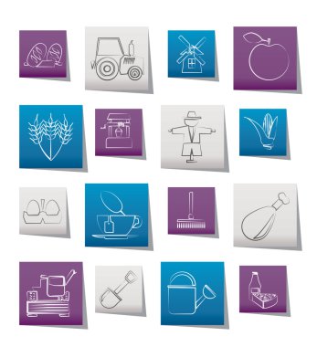 Agriculture and farming icons clipart