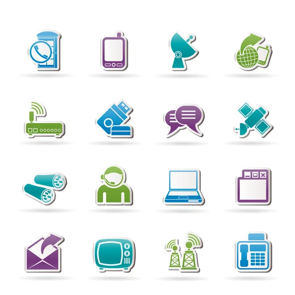 Communication, connection and technology icons — Stock Vector