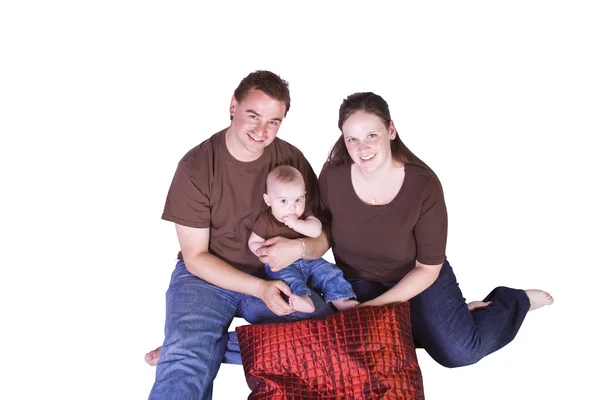 Glückliches Familienporträt mit Mutter, Vater und Sohn — Stockfoto