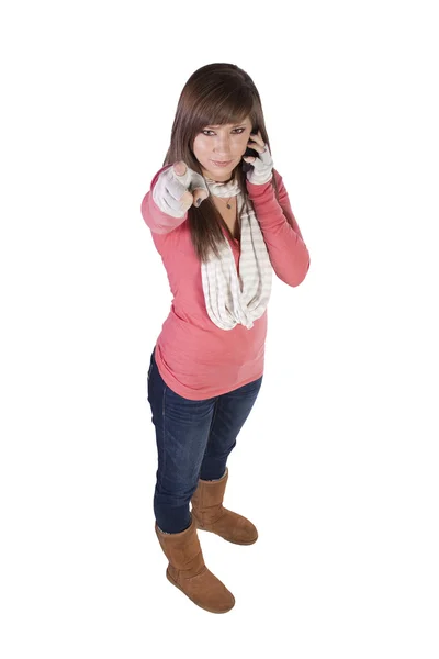 Hermosa mujer hablando en el teléfono celular — Foto de Stock