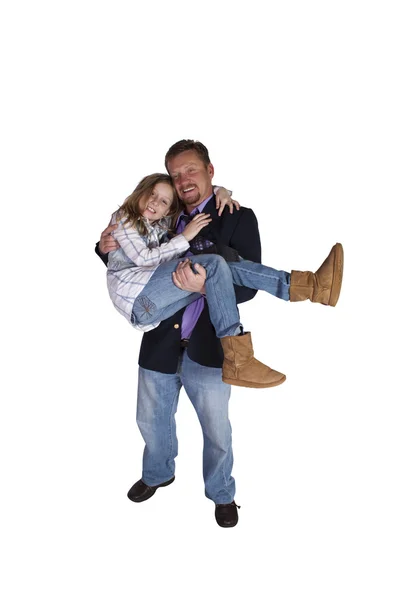 Padre e hija posando — Foto de Stock